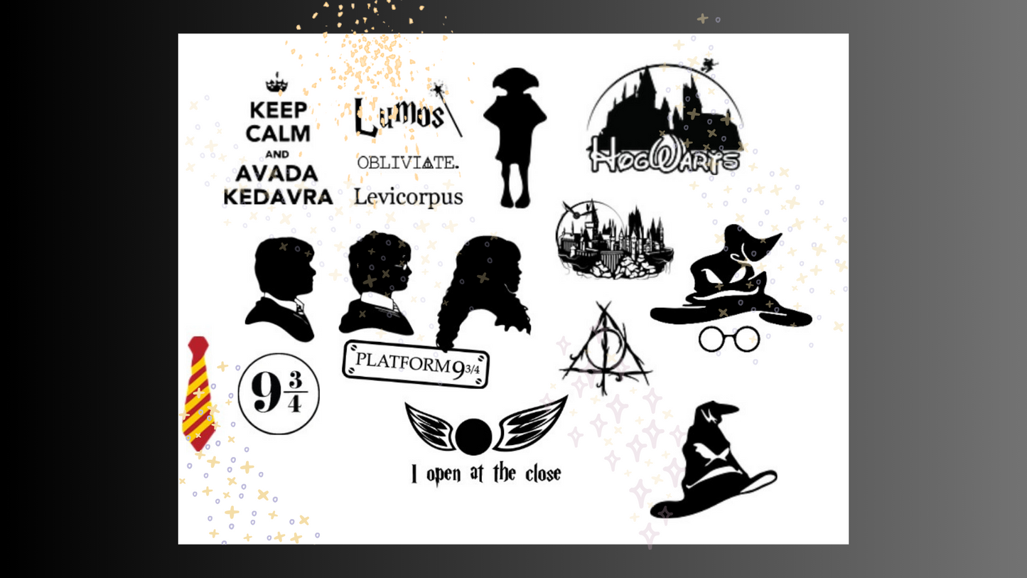 Harry Potter PNG Bundle | 100+ Magical Designs | macOS Compatible Files | Digital Download for Crafts, T-Shirts, Stickers, and More