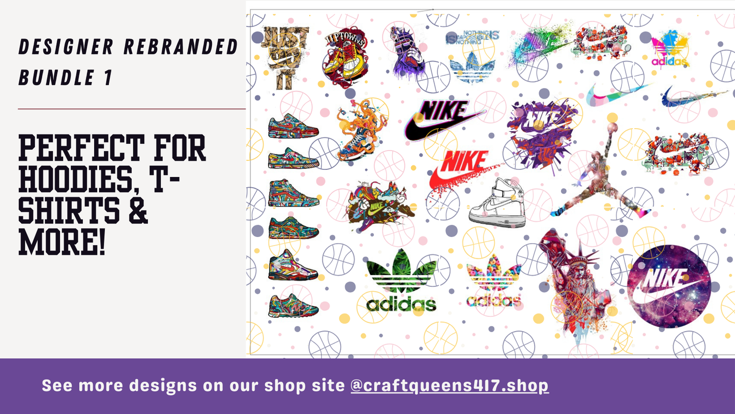 Designer Rebranded Bundle, SVG PNG Bundle, Sneakerhead, Sportswear