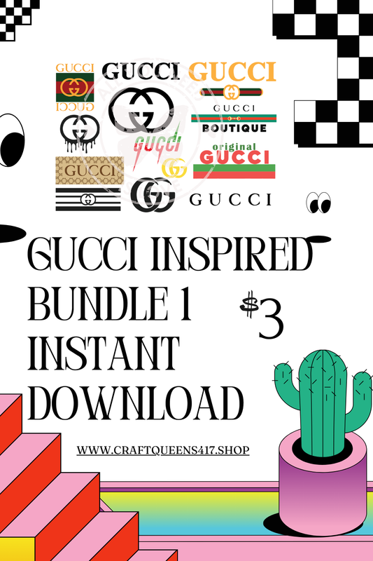 Gucci Logo Art Bundle | 12+ Designs in PNG, SVG, DXF, EPS, PDF Formats